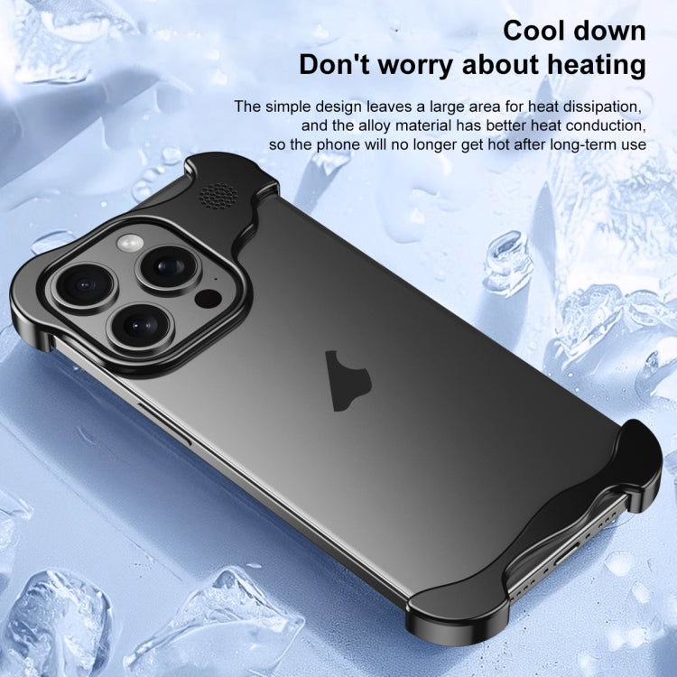 For iPhone 16 Pro Max Aromatherapy Alloy Frameless Phone Case(Black) - iPhone 16 Pro Max Cases by buy2fix | Online Shopping UK | buy2fix