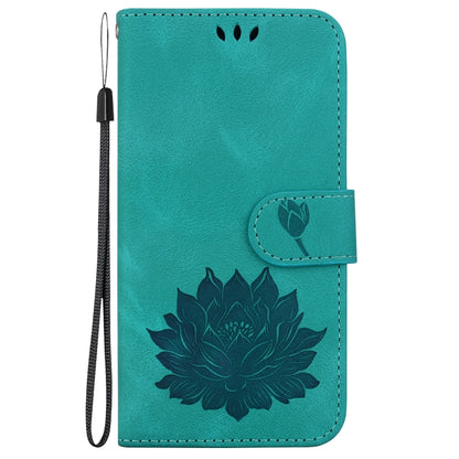 For iPhone SE 2024 Lotus Embossed Leather Phone Case(Green) - More iPhone Cases by buy2fix | Online Shopping UK | buy2fix