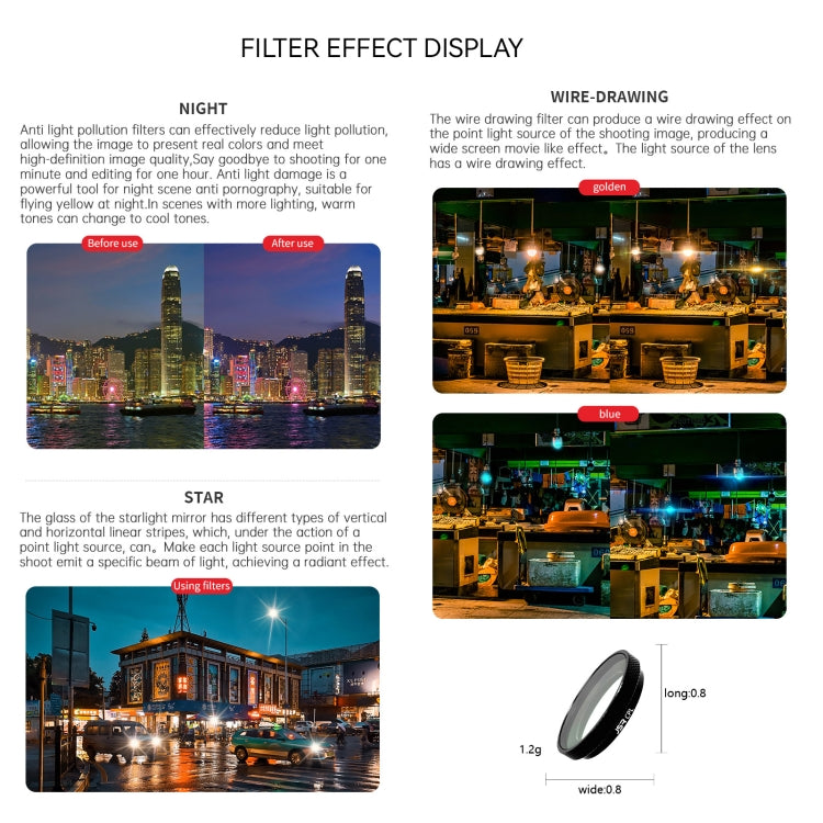 For Insta360 GO 3S JUNESTAR Camera Lens Filter, Filter:NIGHT - Len Accessories by JSR | Online Shopping UK | buy2fix