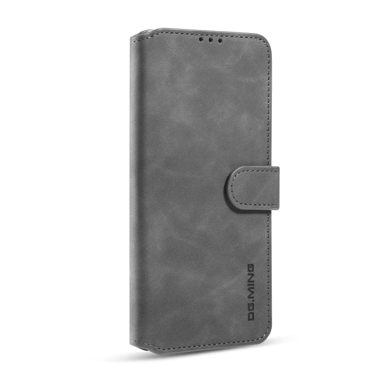 For Samsung Galaxy Note20 DG.MING Retro Oil Side Horizontal Flip Case with Holder & Card Slots & Wallet(Gray) - Galaxy Note20 Cases by DG.MING | Online Shopping UK | buy2fix