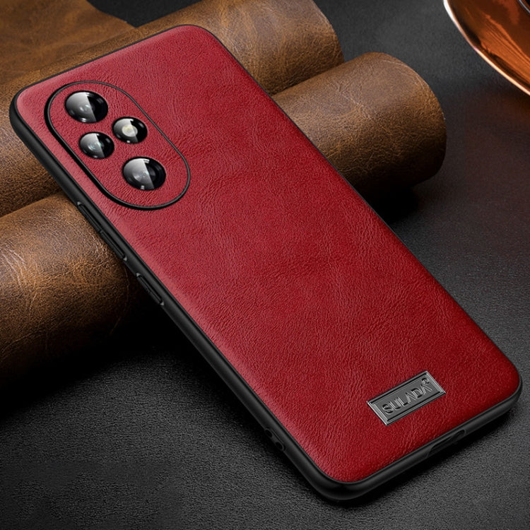 For Honor 200 SULADA Shockproof TPU + Handmade Leather Phone Case(Red) - Honor Cases by SULADA | Online Shopping UK | buy2fix