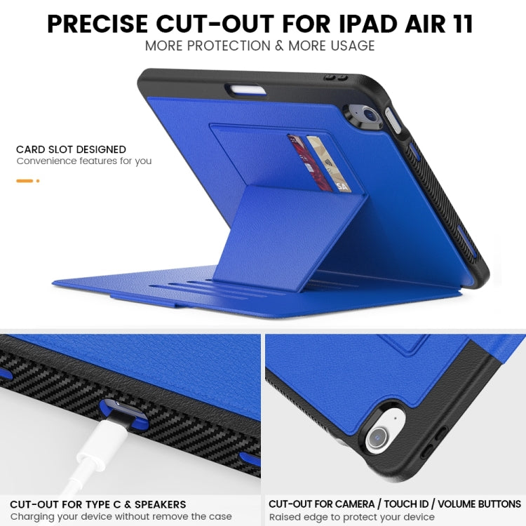 For iPad Air 11 2024 Smart B Magnetic Holder Leather Tablet Case(Blue) - iPad Air 11 2024 Cases by buy2fix | Online Shopping UK | buy2fix