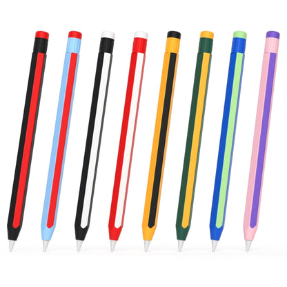 For Apple Pencil 2 / Pencil Pro Colorful Pencil Style Stylus Silicone Protective Case(Green Yellow) - Pencil Accessories by buy2fix | Online Shopping UK | buy2fix