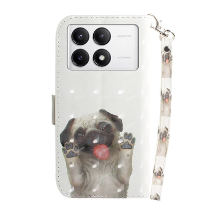 For Xiaomi Redmi K70 Pro / K70 3D Colored Flip Leather Phone Case(Pug) - K70 Cases by buy2fix | Online Shopping UK | buy2fix