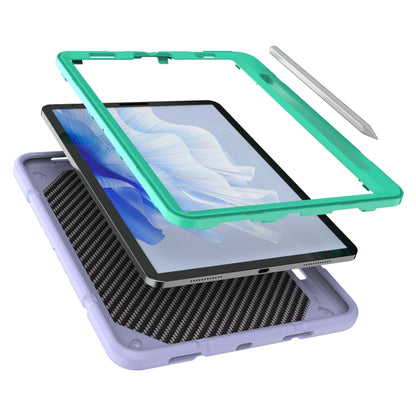 For iPad Pro 11 2022 / 2021 / 2020 Armor Holder Silicone Hybrid PC Tablet Case(Purple Mint Green) - iPad Pro 11 (2022/2021) Cases by buy2fix | Online Shopping UK | buy2fix