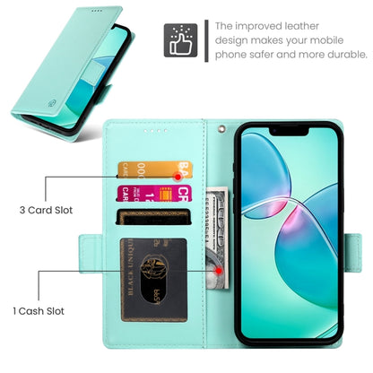 For iPhone SE 2024 Side Buckle Magnetic Frosted Leather Phone Case(Mint Green) - More iPhone Cases by buy2fix | Online Shopping UK | buy2fix