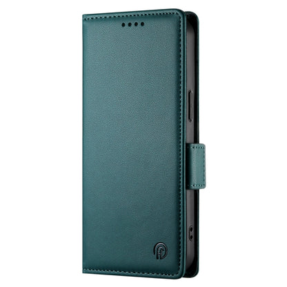 For iPhone 16 Plus Side Buckle Magnetic Frosted Leather Phone Case(Dark Green) - iPhone 16 Plus Cases by buy2fix | Online Shopping UK | buy2fix