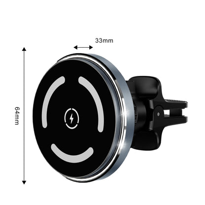 M68 15W Magnetic QI Standard Wireless Charging Car Holder(Dark Grey) - Wireless Charger Holders by buy2fix | Online Shopping UK | buy2fix