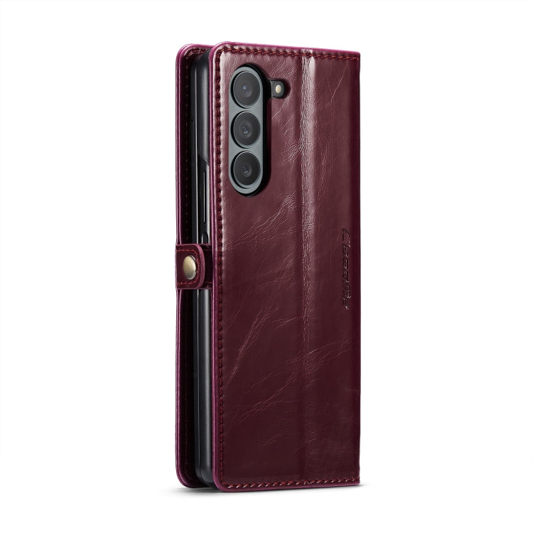 For Samsung Galaxy Z Fold6 5G CaseMe 003 Crazy Horse Texture Flip Leather Phone Case(Wine Red) - Galaxy Z Fold6 5G Cases by CaseMe | Online Shopping UK | buy2fix