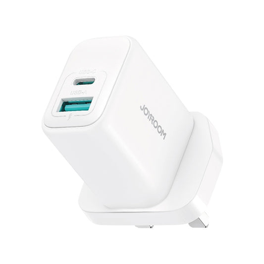 JOYROOM JR-TCF21 20W Dual Ports USB + Type-C Charger, Plug:UK Plug(White) - USB Charger by JOYROOM | Online Shopping UK | buy2fix