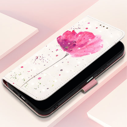 For Samsung Galaxy S25 5G 3D Painting Horizontal Flip Leather Phone Case(Flower) - Galaxy S25 5G Cases by buy2fix | Online Shopping UK | buy2fix