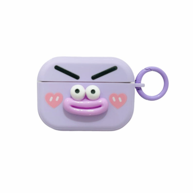 For AirPods Pro 2 Fresh 3D Emoji Pattern Skin Feel Earbuds Box PC Case(Purple) - For AirPods Pro 2 by buy2fix | Online Shopping UK | buy2fix