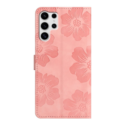 For Samsung Galaxy S25 Ultra 5G Flower Embossing Pattern Leather Phone Case(Pink) - Galaxy S25 Ultra 5G Cases by buy2fix | Online Shopping UK | buy2fix