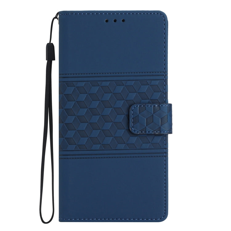 For Samsung Galaxy S25 Ultra 5G Diamond Embossed Skin Feel Leather Phone Case(Dark Blue) - Galaxy S25 Ultra 5G Cases by buy2fix | Online Shopping UK | buy2fix