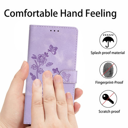 For Samsung Galaxy S25 Ultra 5G Flower Butterfly Embossing Pattern Leather Phone Case(Purple) - Galaxy S25 Ultra 5G Cases by buy2fix | Online Shopping UK | buy2fix