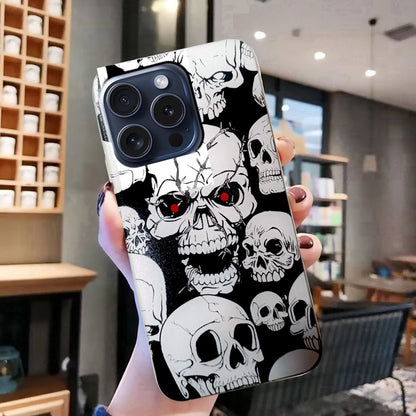 For iPhone 16 Pro Max Colored Drawing Pattern TPU Phone Case(Skull) - iPhone 16 Pro Max Cases by buy2fix | Online Shopping UK | buy2fix