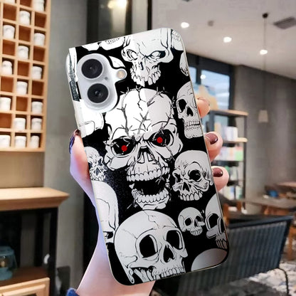 For iPhone 16 Colored Drawing Pattern TPU Phone Case(Skull) - iPhone 16 Cases by buy2fix | Online Shopping UK | buy2fix