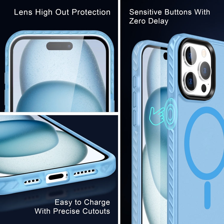 For iPhone 15 Skin Feel Airbag Shockproof MagSafe Phone Case(Blue) - iPhone 15 Cases by buy2fix | Online Shopping UK | buy2fix