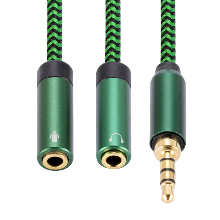 3.5mm Male to Dual 3.5mm Audio + Microphone 2 in 1 Audio Adapter Cable, Length:2m(Green) - Video & Audio Cable by imak | Online Shopping UK | buy2fix