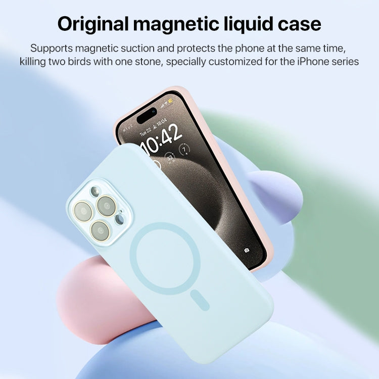 For iPhone 16 Liquid Silicone MagSafe Full Coverage Phone Case with Lens Film(White) - iPhone 16 Cases by buy2fix | Online Shopping UK | buy2fix