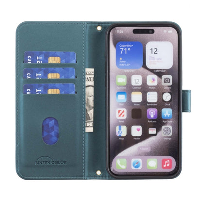 For iPhone 16 Pro Square Texture Leather Phone Case(Green) - iPhone 16 Pro Cases by buy2fix | Online Shopping UK | buy2fix