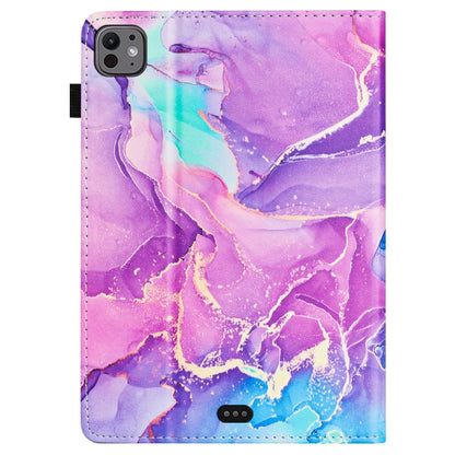 For iPad Air 11 2024 / 2022 / 2020 10.9 Marble Litchi Leather Smart Tablet Case(Purple) - iPad Air 11 2024 Cases by buy2fix | Online Shopping UK | buy2fix