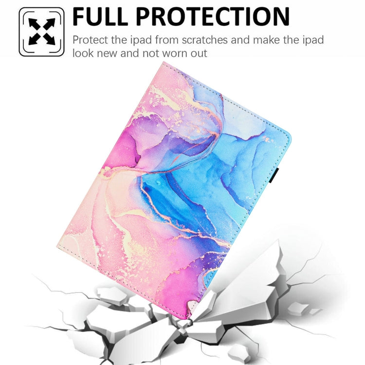 For Lenovo Tab M11/ Xiaoxin Pad 11 2024 Marble Litchi Leather Smart Tablet Case(Pink Blue) - Lenovo by buy2fix | Online Shopping UK | buy2fix