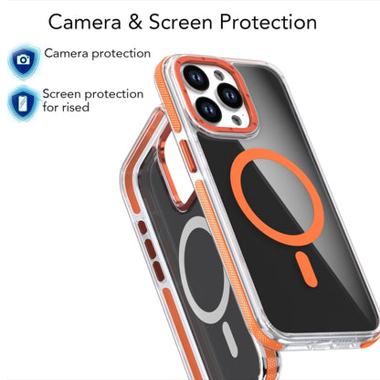 For iPhone 12 Pro Max Magsafe Dual-Color Transparent Black Full Coverage Phone Case(Orange) - iPhone 12 Pro Max Cases by buy2fix | Online Shopping UK | buy2fix