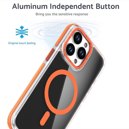 For iPhone 16 Plus Magsafe Dual-Color Transparent Black Full Coverage Phone Case(Orange) - iPhone 16 Plus Cases by buy2fix | Online Shopping UK | buy2fix