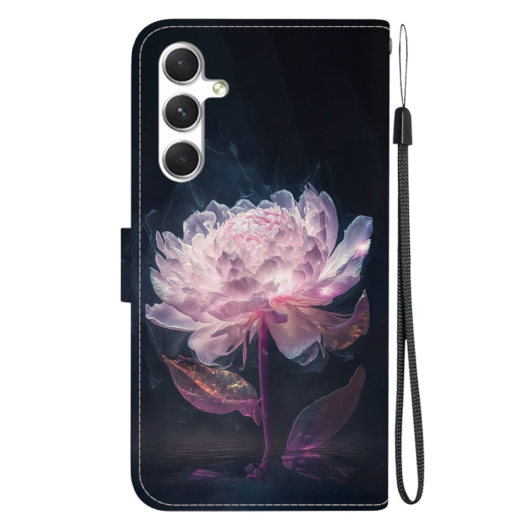 For Samsung Galaxy S25+ 5G Crystal Texture Colored Drawing Leather Phone Case(Purple Peony) - Galaxy S25+ 5G Cases by buy2fix | Online Shopping UK | buy2fix