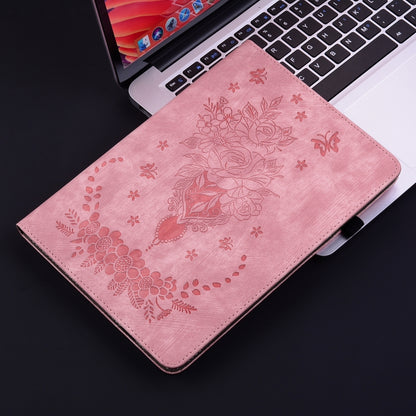 For Huawei MatePad SE 11 2024 Butterfly Rose Embossed Leather Tablet Case(Pink) - Huawei by buy2fix | Online Shopping UK | buy2fix