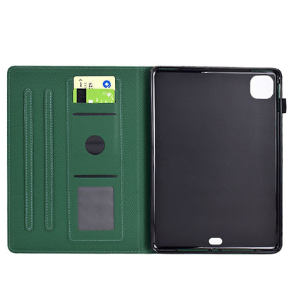 For iPad Pro 11 2024 Solid Color Fiber Texture Smart Tablet Leather Case(Green) - iPad Pro 11 2024 Cases by buy2fix | Online Shopping UK | buy2fix