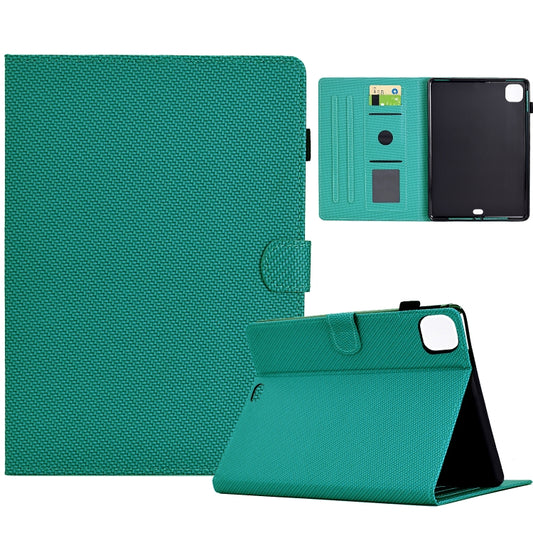 For iPad Air 11 2024 Solid Color Fiber Texture Smart Tablet Leather Case(Lake Green) - iPad Air 11 2024 Cases by buy2fix | Online Shopping UK | buy2fix