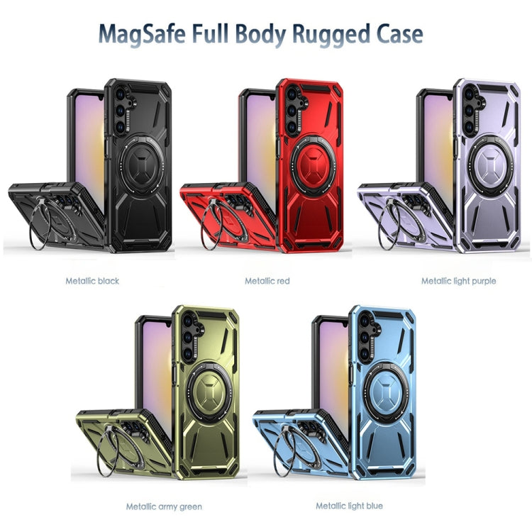 For Samsung Galaxy A15 5G Armor II Series MagSafe Magnetic Holder Phone Case(Black) - Galaxy Phone Cases by buy2fix | Online Shopping UK | buy2fix