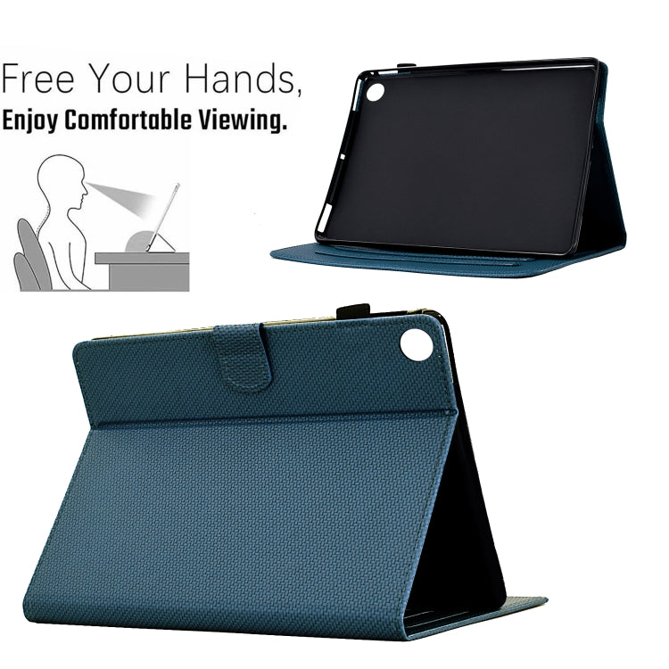 For Samsung Galaxy Tab A8 10.5 2021 Solid Color Fiber Texture Smart Tablet Leather Case(Royal Blue) - Other Galaxy Tab PC by buy2fix | Online Shopping UK | buy2fix