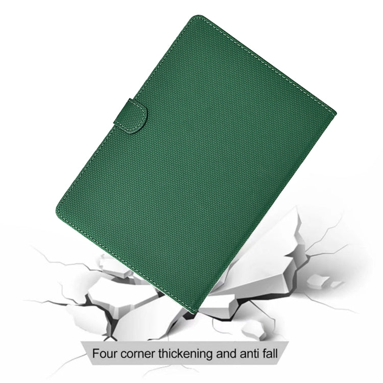 For Samsung Galaxy Tab S9 / S9 FE Solid Color Fiber Texture Smart Tablet Leather Case(Green) - Galaxy Tab S9 Cases by buy2fix | Online Shopping UK | buy2fix