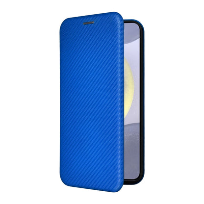 For Samsung Galaxy S25+ 5G Carbon Fiber Texture Flip Leather Phone Case(Blue) - Galaxy S25+ 5G Cases by buy2fix | Online Shopping UK | buy2fix