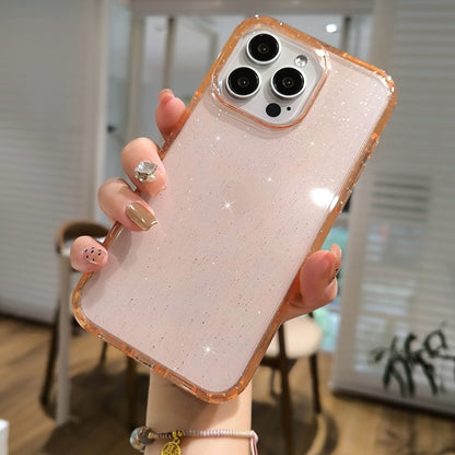 For iPhone 16 Plus Glitter Powder TPU Hybrid PC Phone Case(Orange) - iPhone 16 Plus Cases by buy2fix | Online Shopping UK | buy2fix