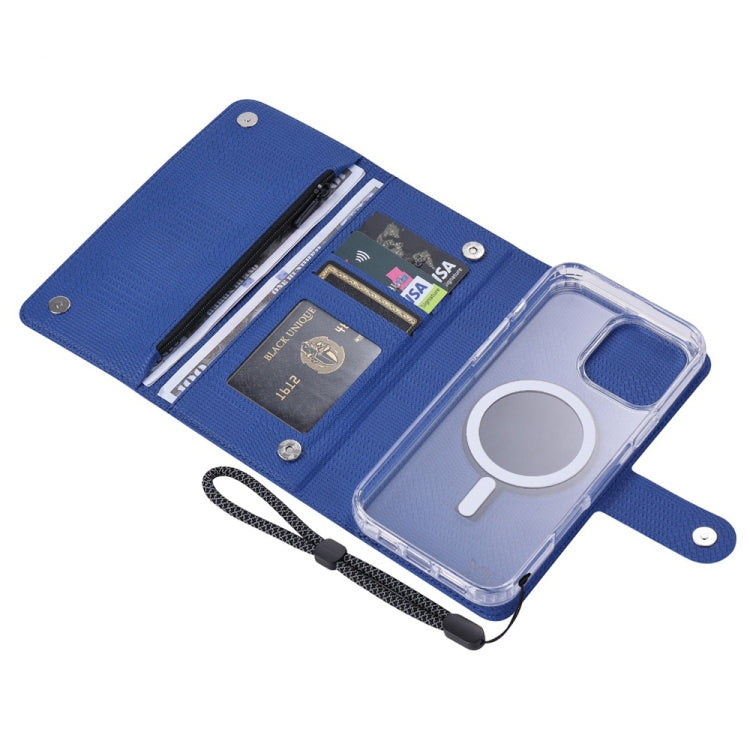 For iPhone 15 Pro ViLi GHB-C Series RFID MagSafe Magnetic Flip Leather Phone Case(Blue) - iPhone 15 Pro Cases by ViLi | Online Shopping UK | buy2fix