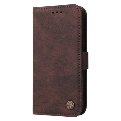 For Redmi K70 Ultra Skin Feel Life Tree Metal Button Leather Phone Case(Brown) - Xiaomi Cases by buy2fix | Online Shopping UK | buy2fix