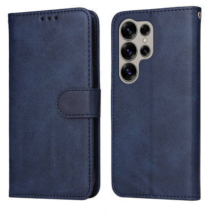 For Samsung Galaxy S25 Ultra 5G Classic Calf Texture Flip Leather Phone Case(Blue) - Galaxy S25 Ultra 5G Cases by buy2fix | Online Shopping UK | buy2fix