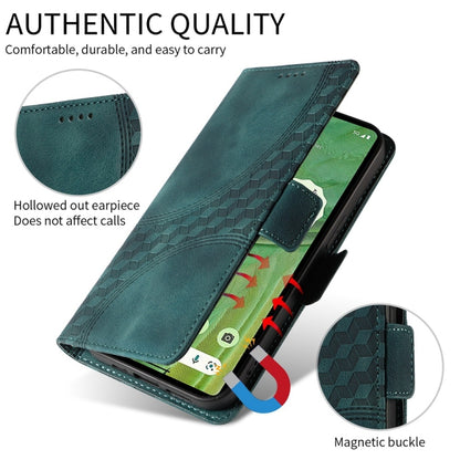 For OnePlus 13 Embossed Rhombus Starry Leather Phone Case(Green) - OnePlus Cases by buy2fix | Online Shopping UK | buy2fix