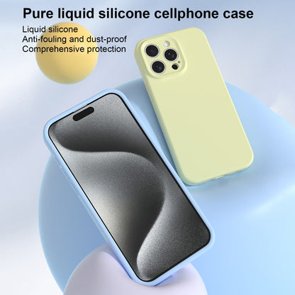 For iPhone 16 Pro Precise Hole Liquid Silicone Jelly Color Full Coverage Phone Case(Glacier Blue) - iPhone 16 Pro Cases by buy2fix | Online Shopping UK | buy2fix