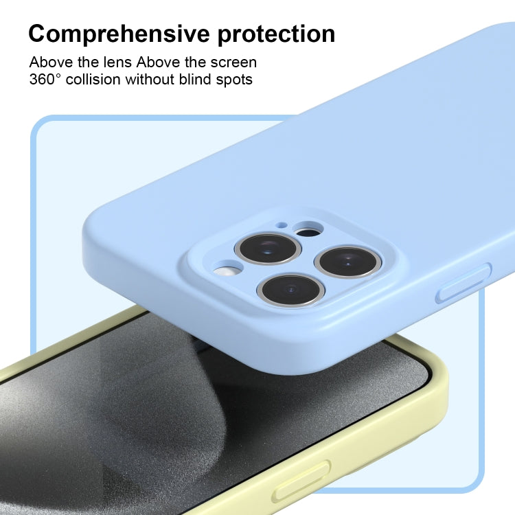 For iPhone 16 Pro Precise Hole Liquid Silicone Jelly Color Full Coverage Phone Case(Sky Blue) - iPhone 16 Pro Cases by buy2fix | Online Shopping UK | buy2fix