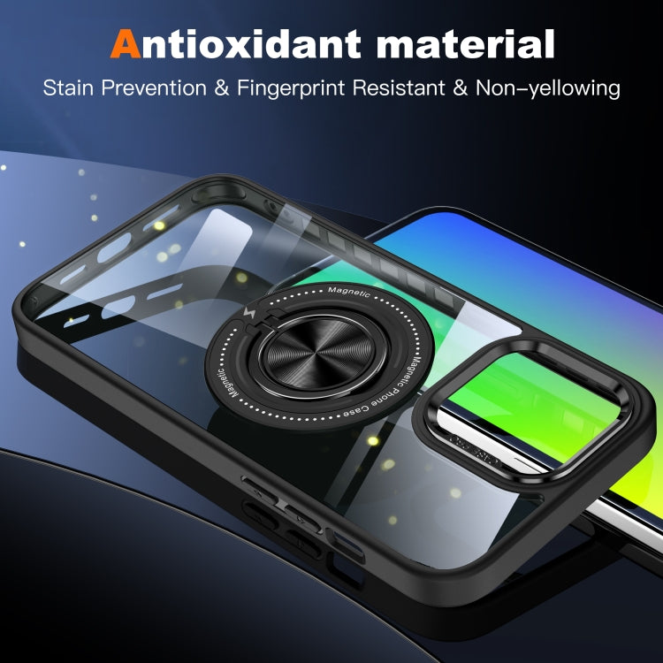 For iPhone 16 Pro Max Magnetic Rotating Ring Holder Phone Case(Black) - iPhone 16 Pro Max Cases by buy2fix | Online Shopping UK | buy2fix