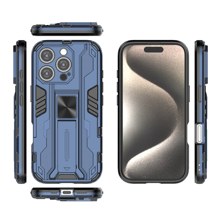 For iPhone 16 Pro Supersonic PC + TPU Holder Phone Case(Blue) - iPhone 16 Pro Cases by buy2fix | Online Shopping UK | buy2fix