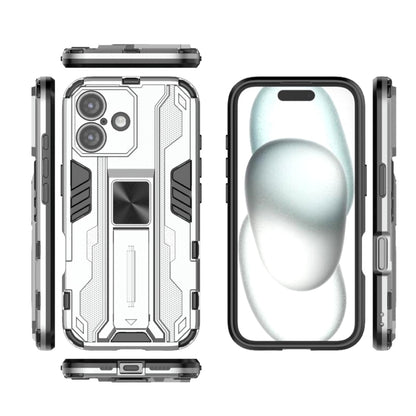 For iPhone 16 Supersonic PC + TPU Holder Phone Case(White) - iPhone 16 Cases by buy2fix | Online Shopping UK | buy2fix