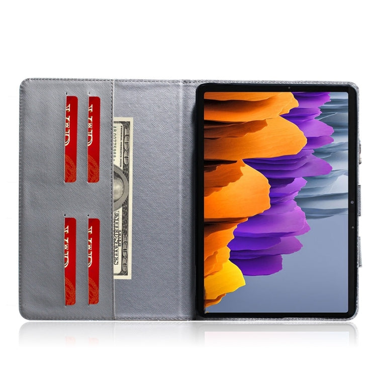 For Samsung Galaxy Tab S7 T870 (2020) 3D Colored Drawing Horizontal Flip Leather Case with Holder & Card Slot & Wallet & Handle(Fashion Dog) - Other Galaxy Tab PC by buy2fix | Online Shopping UK | buy2fix