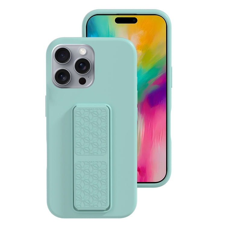 For iPhone 16 Pro Max Liquid Silicone Holder Phone Case(Sky Blue) - iPhone 16 Pro Max Cases by buy2fix | Online Shopping UK | buy2fix