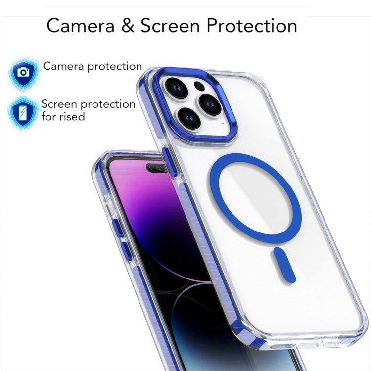 For iPhone 13 Pro Two-color TPU Hybrid PC MagSafe Phone Case(Blue) - iPhone 13 Pro Cases by buy2fix | Online Shopping UK | buy2fix